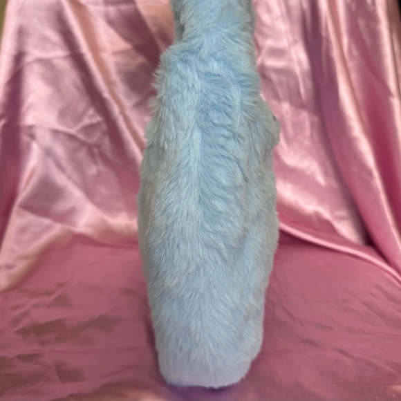 Fluffy Blue Handbag with Rhinestone Hello Kitty Design - Picture 4 of 11